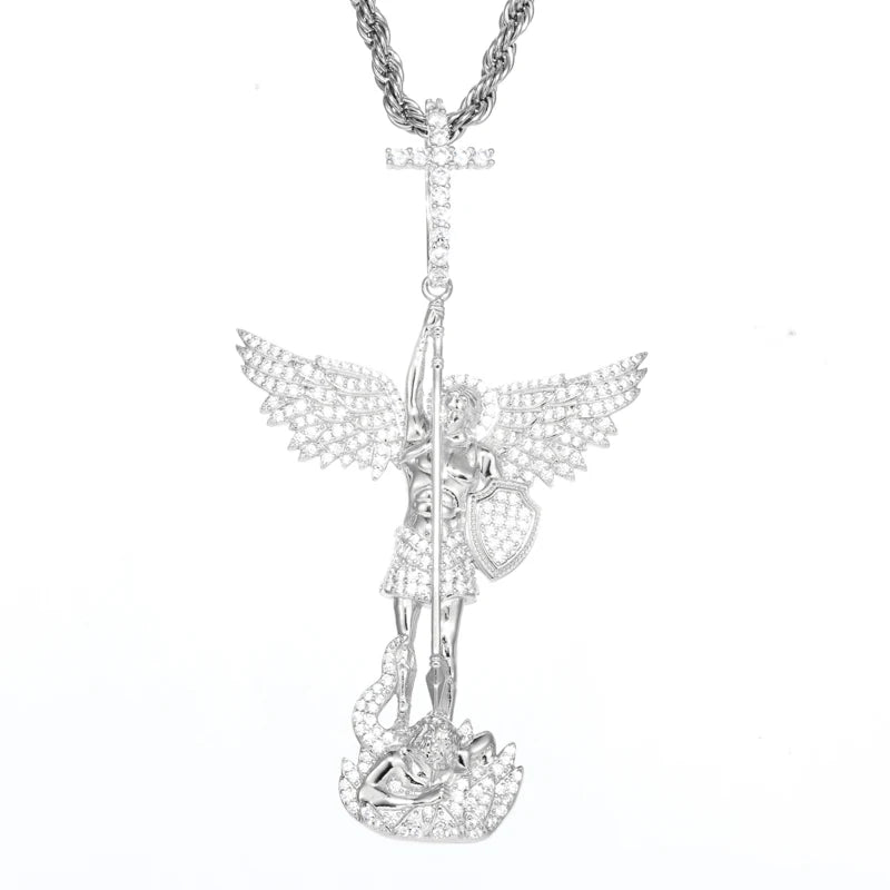 Unisex AK pendant Pendants Hip Hop Jewelry Fully Moissanite Pendant Necklace Fine, Luxurious jewelry
