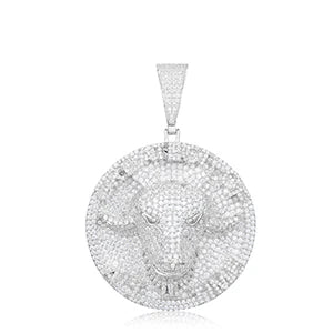 Full Of Moissanite Personality Animal Goat Head Necklace Pendant Men Women 925 Sterling Silver Iced Out Hip Hop Party Jewelry