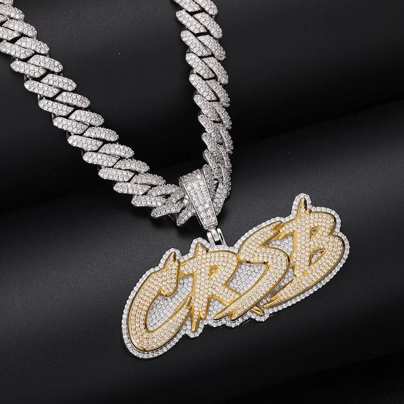 High Quality Styles Letter Pendant Silver 925 Moissanite Iced Out Custom Name Necklace For Men Hip Hop Jewelry Gifts