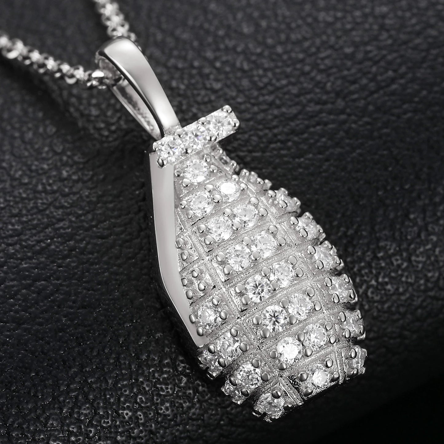 Hip hop Hand Grenade Gun Bullet Pendant 925 Sterling Silver Moissanite Diamond Hipster Man/Woman Bomb Necklaces