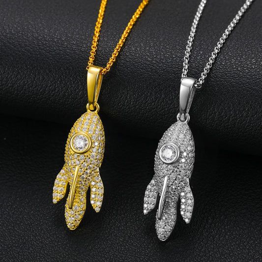 Top Quality 100% 925 Sterling Silver Whale Moissanite Pendant Iced Out Bling Necklace For Women/Men Hip Hop Fine Jewelry Party Gifts