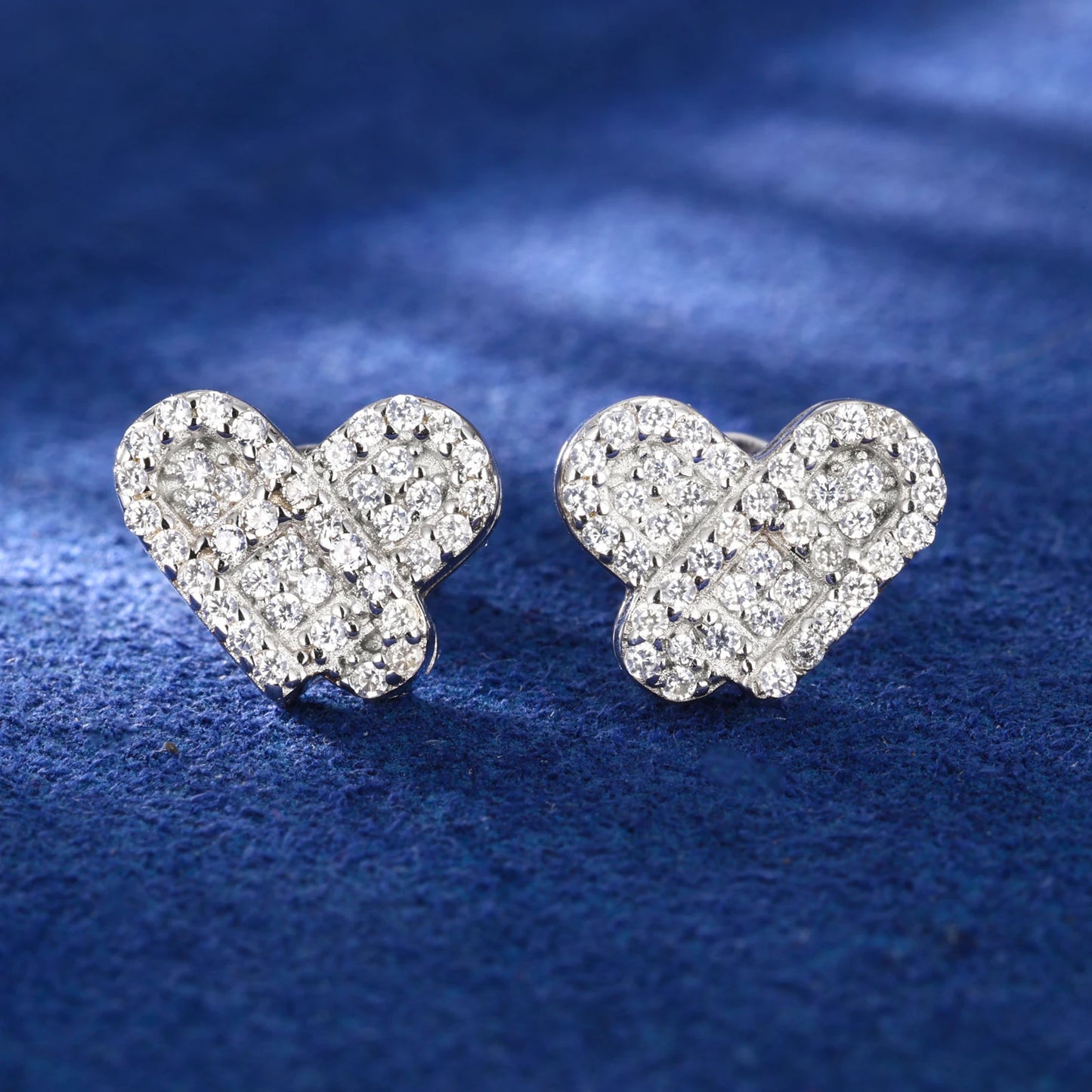 Original Design Full D VVS Moissanite Heart Stud Earrings for Women Men 925 Sterling Silver Exquisite Daily Wedding Jewelry Gift