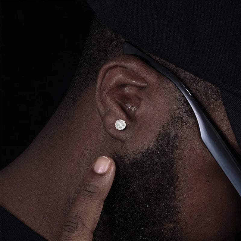 High Quality Simple Full D Color VVS Moissanite Stud Earring for Women Men Solid 925 Silver Ear Trend Wedding Party Jewelry Gift