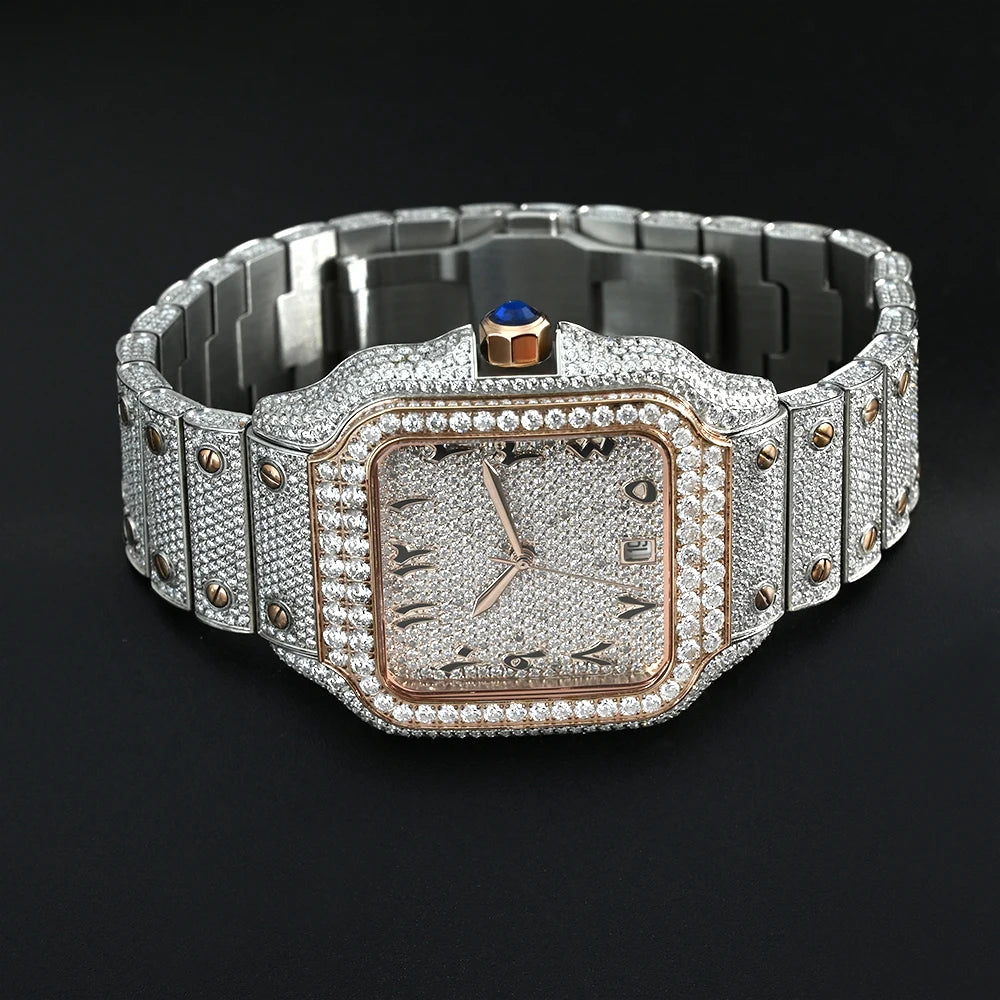 Unique Wrist Watch From Gezfeel Pass Diamond Tester Hip Hop Iced Out Automatic Jewelry Watch Luxury Stainless Steel Mechanical Buss Down VVS Moissanite Watch