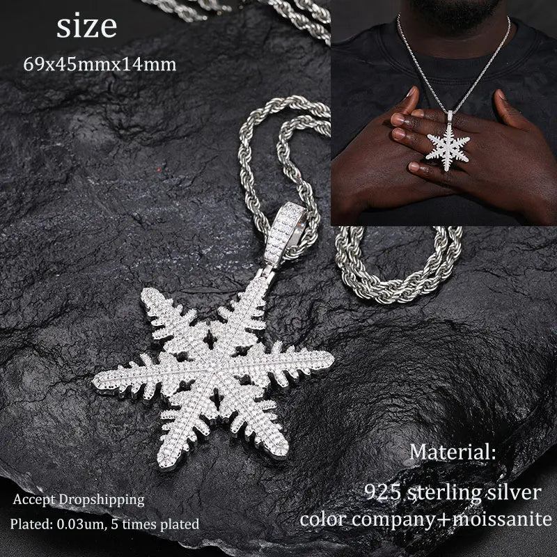 Men S925 Trust No one Pendant Necklace Iced Out Moissanite Gold Silver Color Charm Hip Hop, Fine Jewelry, Gift, Party.