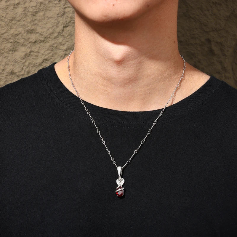 New Design D VVS Moissanite Cobra Snake Pendant Necklace for Woman/Man Silver 925 Color Water Drop Cut Chain Jewelry Accessories