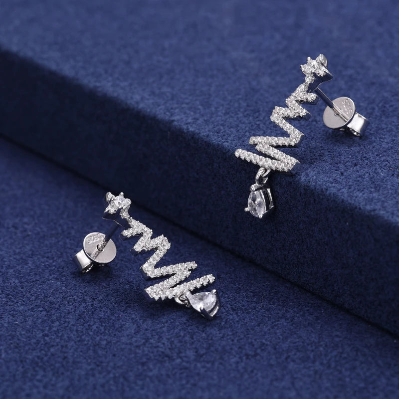 New 1ct Christmas Tree Moissanite Stud Earrings For Women 925 Sterling Silver Sparkling Ear Wedding Party Fine Jewelry Gifts