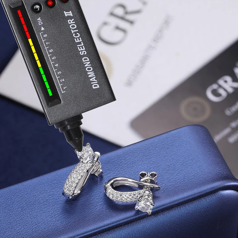 New S925 5mm D Color Moissanite Stud Earrings For Women Real 925 Silver Piercing Jewelry Detachable Dual Purpose Christmas Gifts