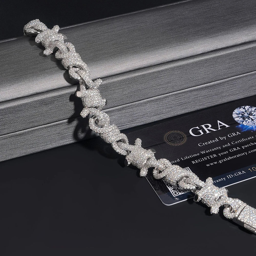 15mm Rope 8 Moissanite Cuban Chain S925 Silver For Women Men Iced Out Chain Hip Hop Jewelry Pass Diamonds Tester With GRA Free S