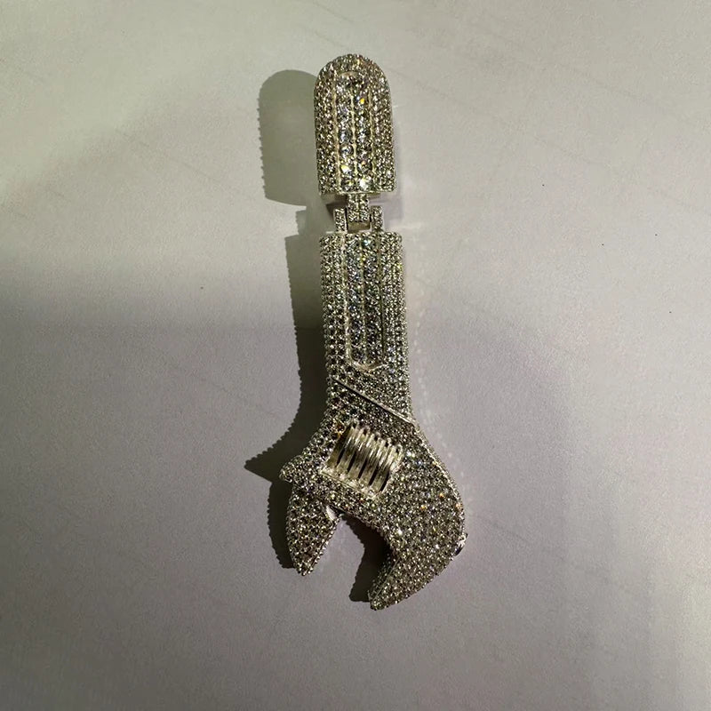 Unisex AK pendant Pendants Hip Hop Jewelry Fully Moissanite Pendant Necklace Fine, Luxurious jewelry