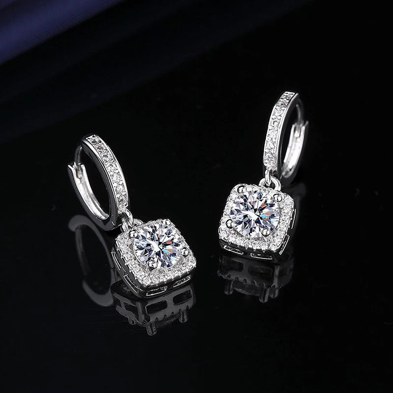 NEW 100% 925 Sterling Silver D VVS1 Pass Diamond Tester Pen Moissanite Stud Earrings For Women/Men Certified By GRA