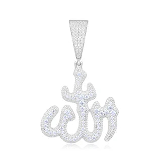 Moissanite Sparkling Islam Muslim Rune Pattern Pendant Allah Religious Necklace 925 Sterling Silver Men's Hip Hop Jewelry Gifts