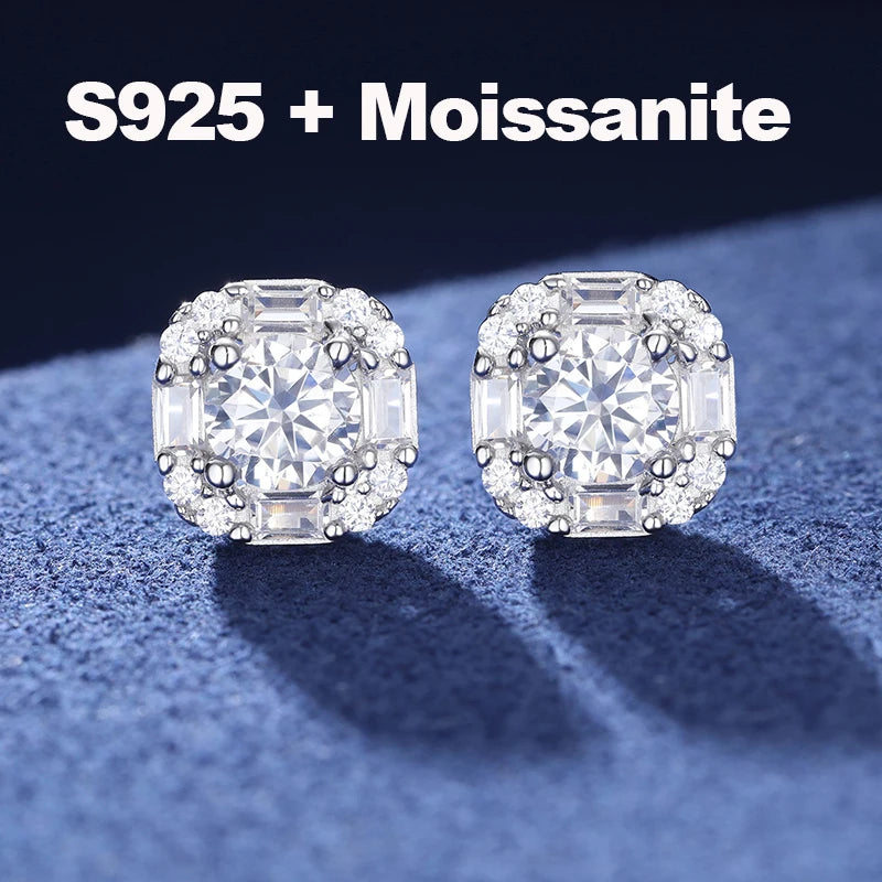 New 1ct Christmas Tree Moissanite Stud Earrings For Women 925 Sterling Silver Sparkling Ear Wedding Party Fine Jewelry Gifts
