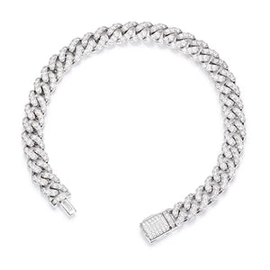 Unisex Cuban Chain 6mm Width Chain S925 Bracelet VVS1 Moissanite With Certificate For Men/Women Hip Hop Jewelry Gift