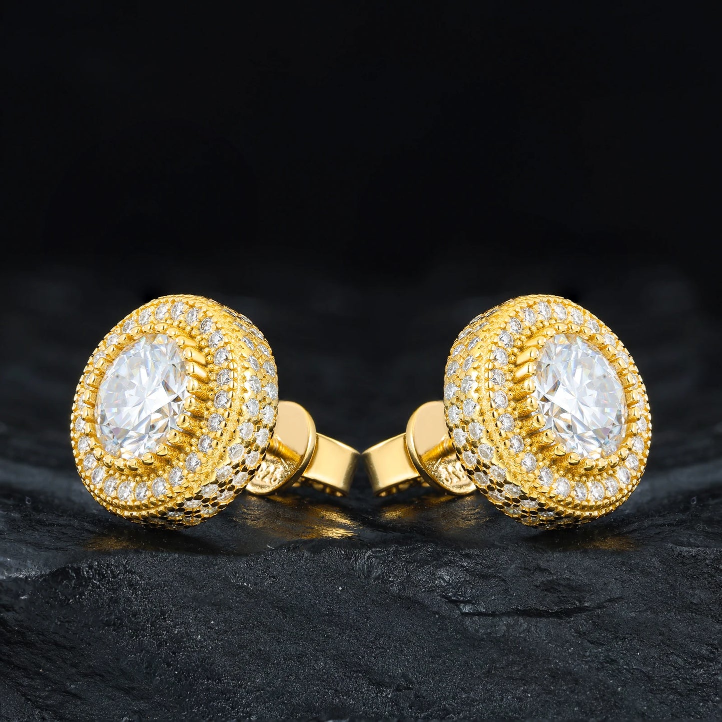 0.2-1.6CT Iced Out Moissanite Halo Stud Earrings For Men/Women GRA Certified 100% 925 Silver Daily Round Earrings Jewelry Gifts, Party, Lifestyle.