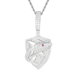 TUHE Unisex High Quality VVS1 Moissanite Iced Out Shark Pendant 18k electroplating For Men/Women Hip Hop Jewelry Gift