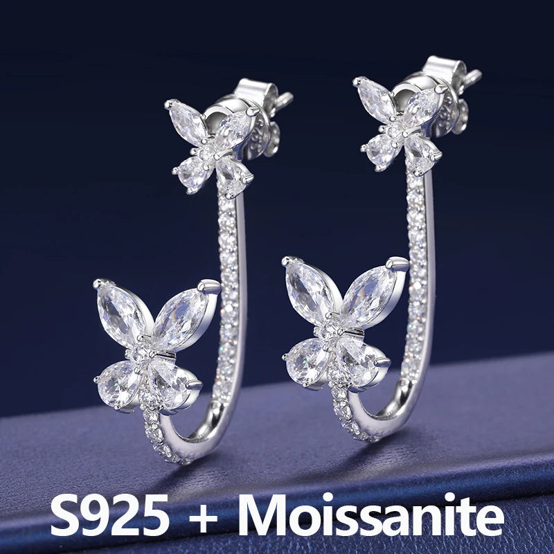 New 1ct Christmas Tree Moissanite Stud Earrings For Women 925 Sterling Silver Sparkling Ear Wedding Party Fine Jewelry Gifts
