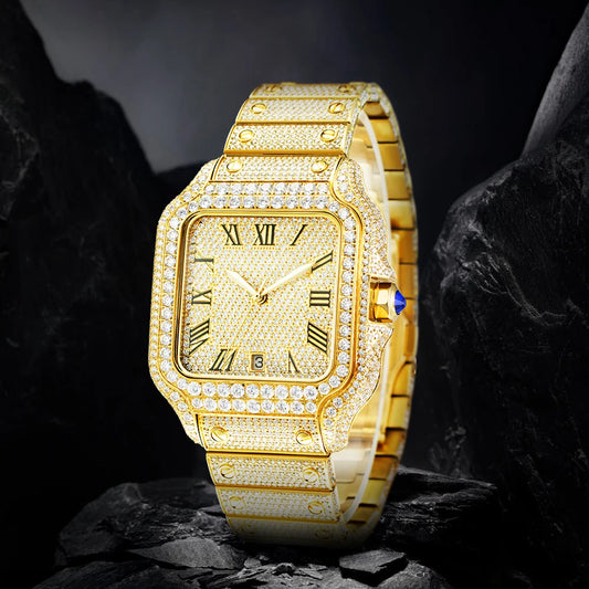 Unique Wrist Watch From Gezfeel Pass Diamond Tester Hip Hop Iced Out Automatic Jewelry Watch Luxury Stainless Steel Mechanical Buss Down VVS Moissanite Watch