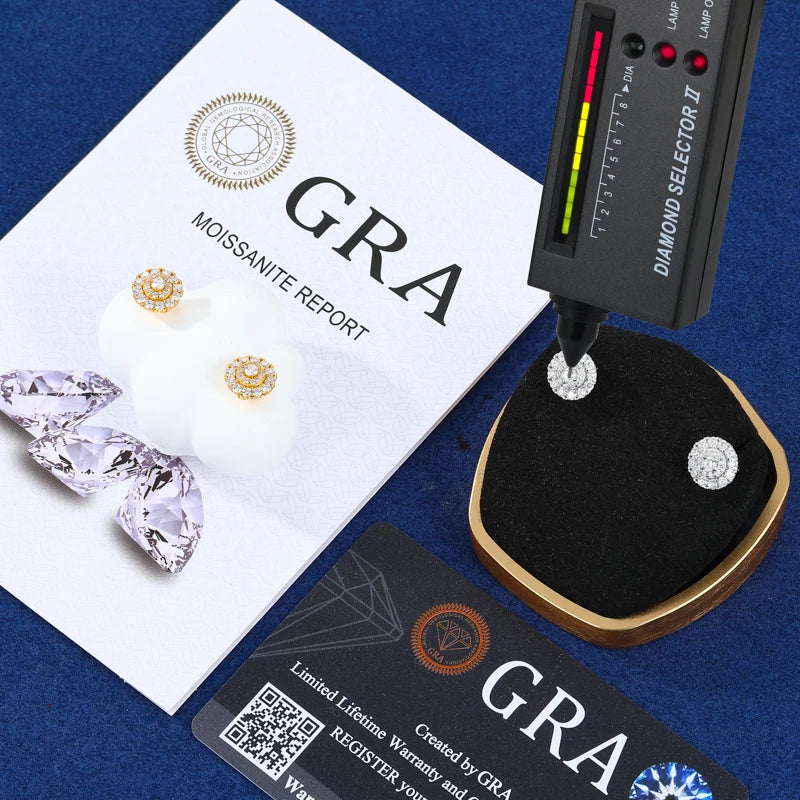 High Quality Simple Full D Color VVS Moissanite Stud Earring for Women Men Solid 925 Silver Ear Trend Wedding Party Jewelry Gift