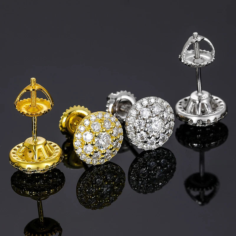 D Color Moissanite Stud Earrings For Women/Men Top Quality 100% 925 Sterling Silver Sparkling Wedding Jewelry Shining Ear Accessory