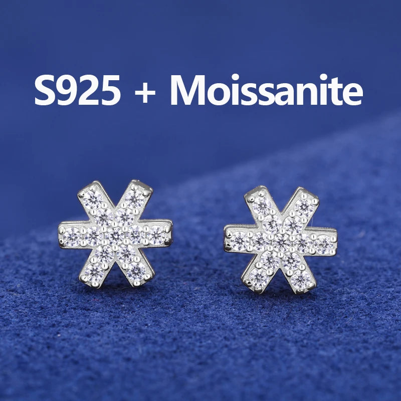 New 1ct Christmas Tree Moissanite Stud Earrings For Women 925 Sterling Silver Sparkling Ear Wedding Party Fine Jewelry Gifts