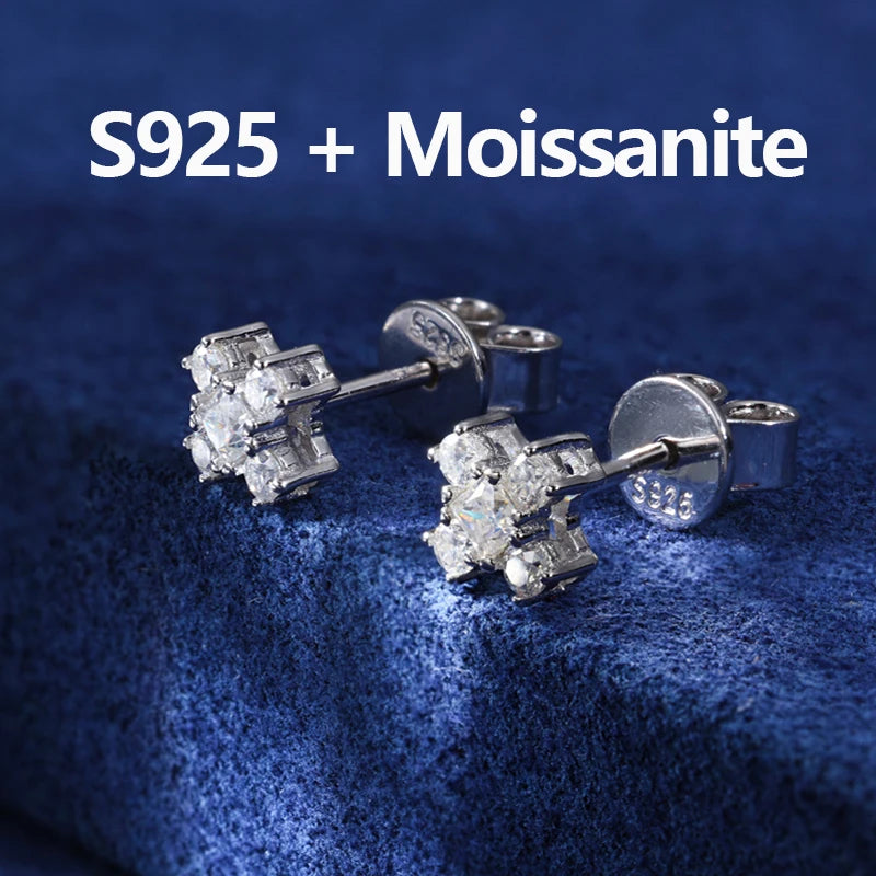 New 1ct Christmas Tree Moissanite Stud Earrings For Women 925 Sterling Silver Sparkling Ear Wedding Party Fine Jewelry Gifts