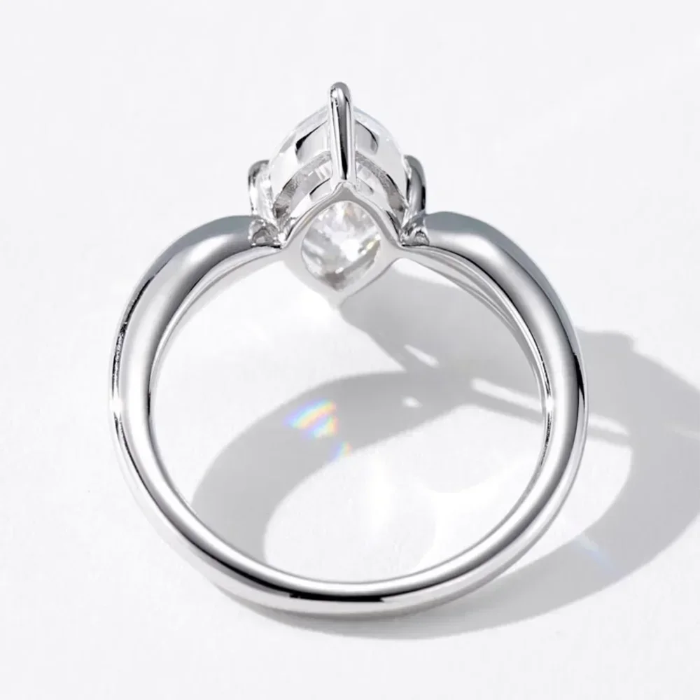 1/2/3CT Marquise Cut Moissanite Engagement Rings For Women 925 Sterling Silver Solitaire Diamond Wedding Ring With Certificate