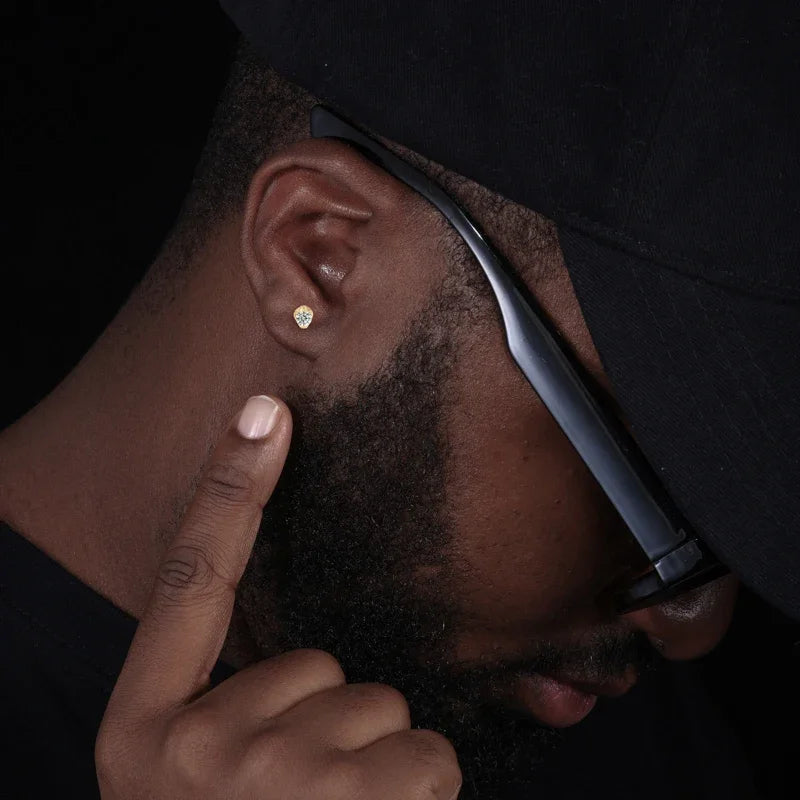 2025 925 Sterling Silver Moissanite Snake Stud Earrings For Women Men Luxury Jewelry Ear Accessories 4MM Iced Out Wedding Party