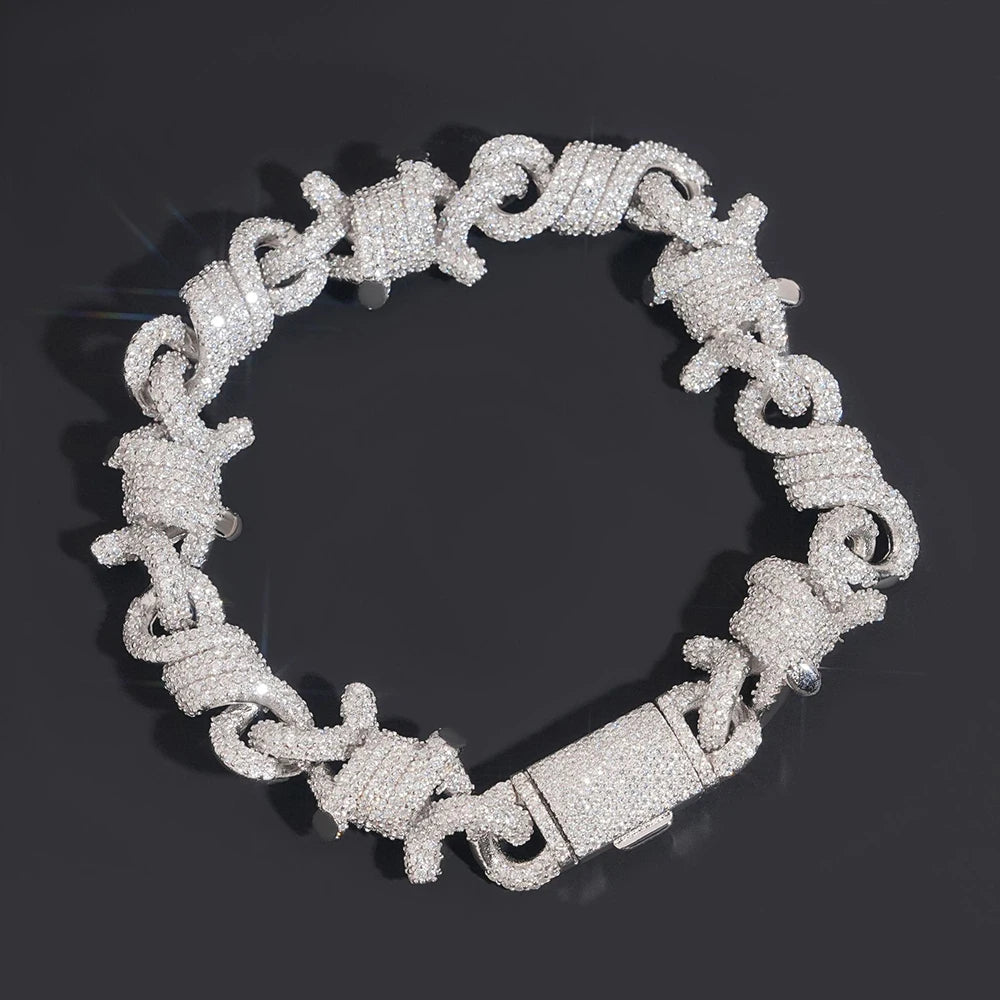 15mm Rope 8 Moissanite Cuban Chain S925 Silver For Women Men Iced Out Chain Hip Hop Jewelry Pass Diamonds Tester With GRA Free S