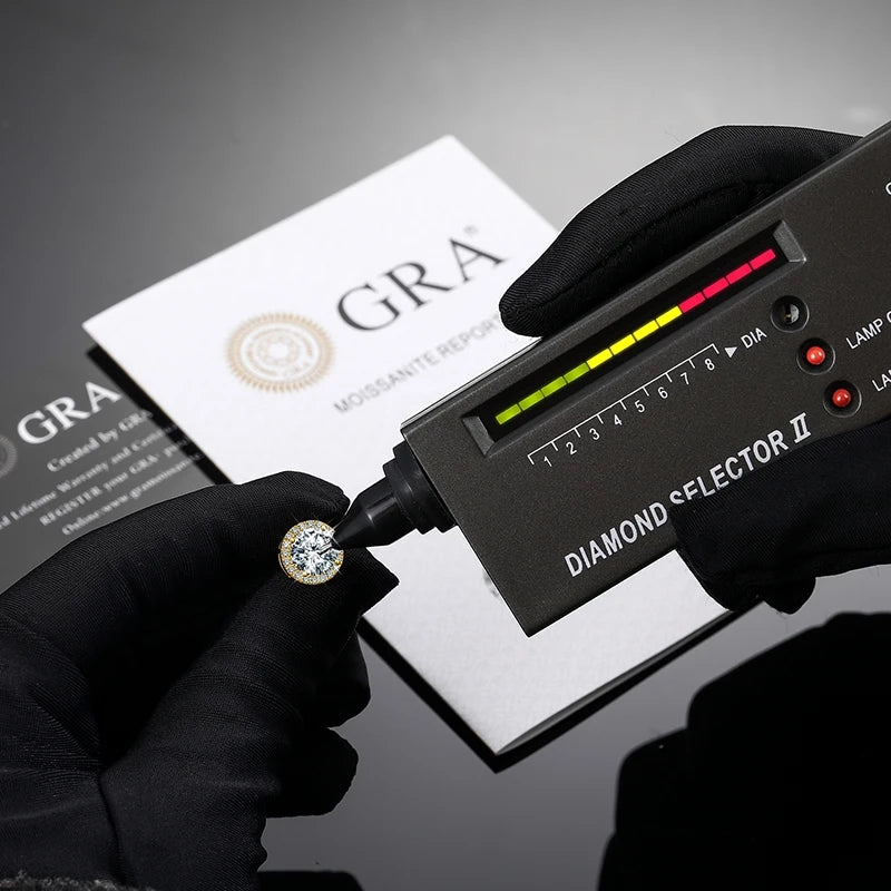 New 925 Sterling Silver D VVS1 Moissanite Stud Earrings For Women Round Earrings Engagement Wedding Daily Work Party Luxurious Gift