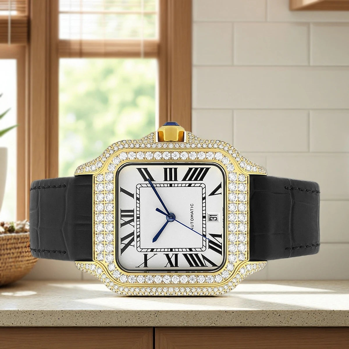 Blingbling Vvs Moissanite Diamond Watch 2025 Hip Hop Top Brand Luxury Iced Out Watches Pass Diamond Tester Wristwatch for Men