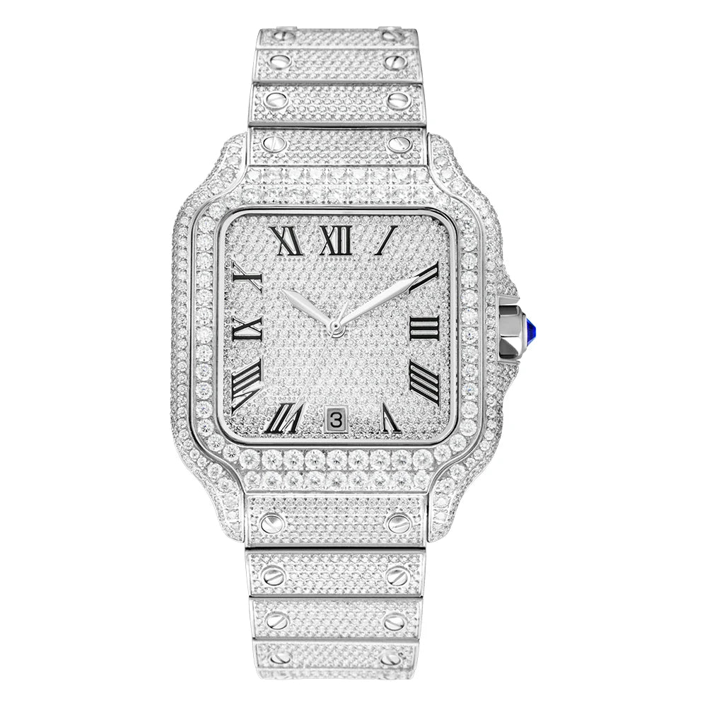 Unique Wrist Watch From Gezfeel Pass Diamond Tester Hip Hop Iced Out Automatic Jewelry Watch Luxury Stainless Steel Mechanical Buss Down VVS Moissanite Watch