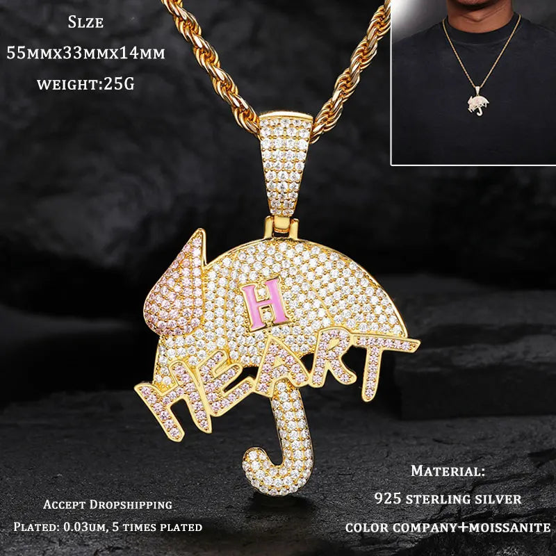 Men S925 Trust No one Pendant Necklace Iced Out Moissanite Gold Silver Color Charm Hip Hop, Fine Jewelry, Gift, Party.