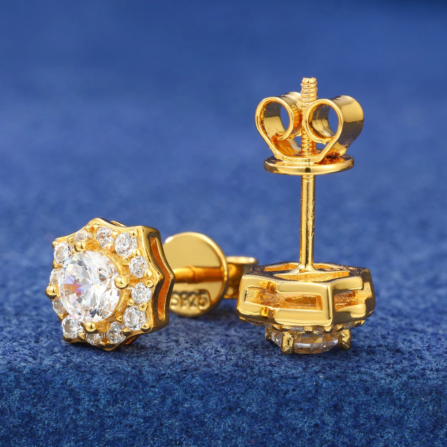 Bling D VVS Moissanite Eight-pointed Star Earring For Man Woman 925 Sterling Silver Versatile Daily Fine Ear Accessories Jewelry