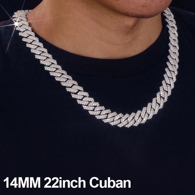3pcs/set D VVS Moissanite Chain Necklace 925 Sterling Sliver For Man Women Christmas Party Hip Hop Jewelry Gifts Tennis Chain