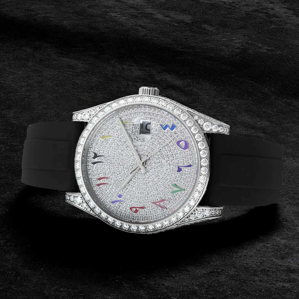 Luxury Hip Hop Iced Out VVS Diamond Men Designer Watches Automatic Mechanical Moissanite Watch