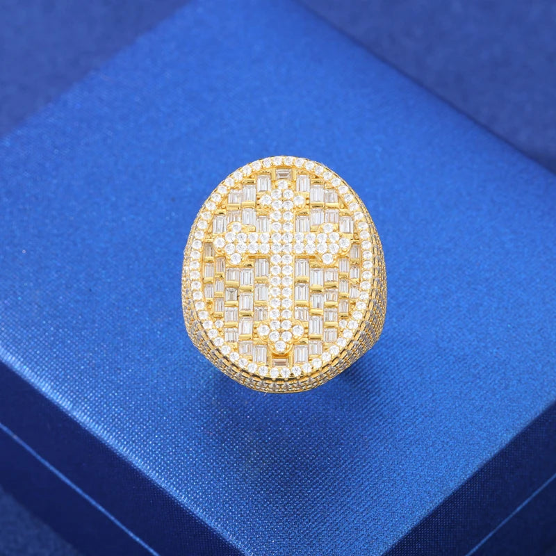 New S925 Moissanite Jesus Head Ring Me/ Women Fashion Religious Amulet Accessories Hip Hop Punk Iced Out Sterling Silver Jewelry