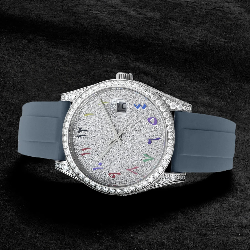 Luxury Hip Hop Iced Out VVS Diamond Men Designer Watches Automatic Mechanical Moissanite Watch