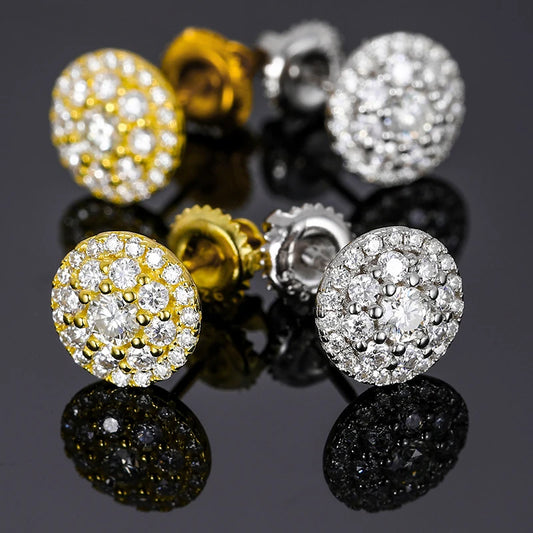 D Color Moissanite Stud Earrings For Women/Men Top Quality 100% 925 Sterling Silver Sparkling Wedding Jewelry Shining Ear Accessory