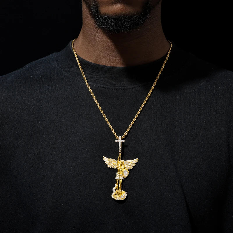 Unisex AK pendant Pendants Hip Hop Jewelry Fully Moissanite Pendant Necklace Fine, Luxurious jewelry