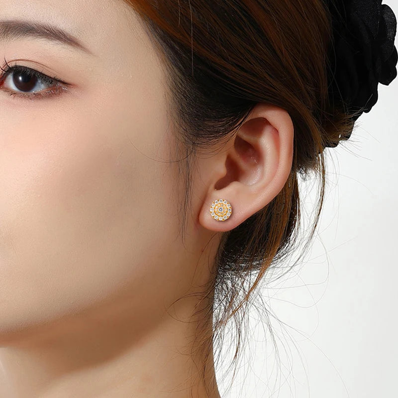 High Quality Simple Full D Color VVS Moissanite Stud Earring for Women Men Solid 925 Silver Ear Trend Wedding Party Jewelry Gift