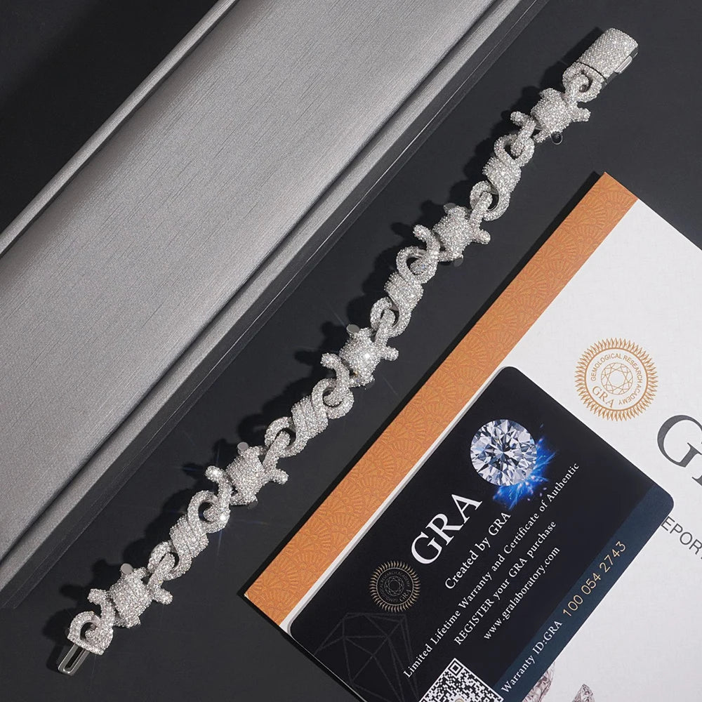 15mm Rope 8 Moissanite Cuban Chain S925 Silver For Women Men Iced Out Chain Hip Hop Jewelry Pass Diamonds Tester With GRA Free S