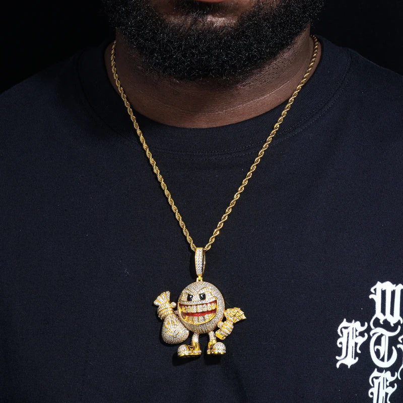 High Quality MoneyBag Pendant Necklace Moissanite Iced Out HipHop Bling Jewelry For Men/Women 925 Sterling Silver Trendy Pendant