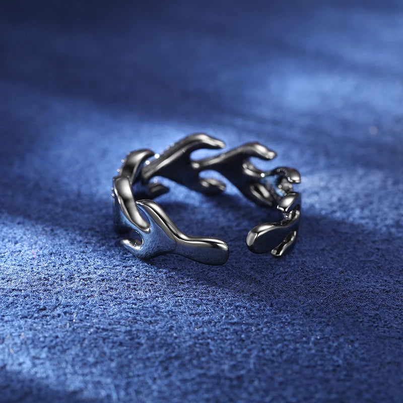 Black Vintage Black Moissanite Thorns Rings 925 Sterling Silver for Men Women Couple Fashion Party Jewelry Passed Diamond Test