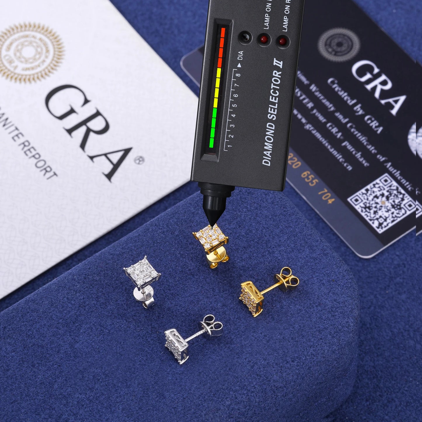 New Certified Baguettes Cut Moissanite Stud Earrings S925 Sterling Silver Geometric Earring for Men Women Pass Tester Jewelry