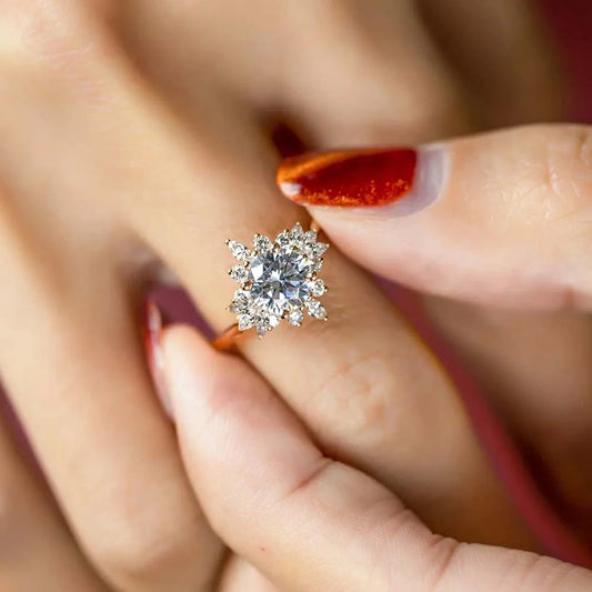 Luxury 7mm Moissanite Wedding Rings Flower Shape Diamond Engagement Band 925 Sterling Silver GRA Certified Fine Jewelry