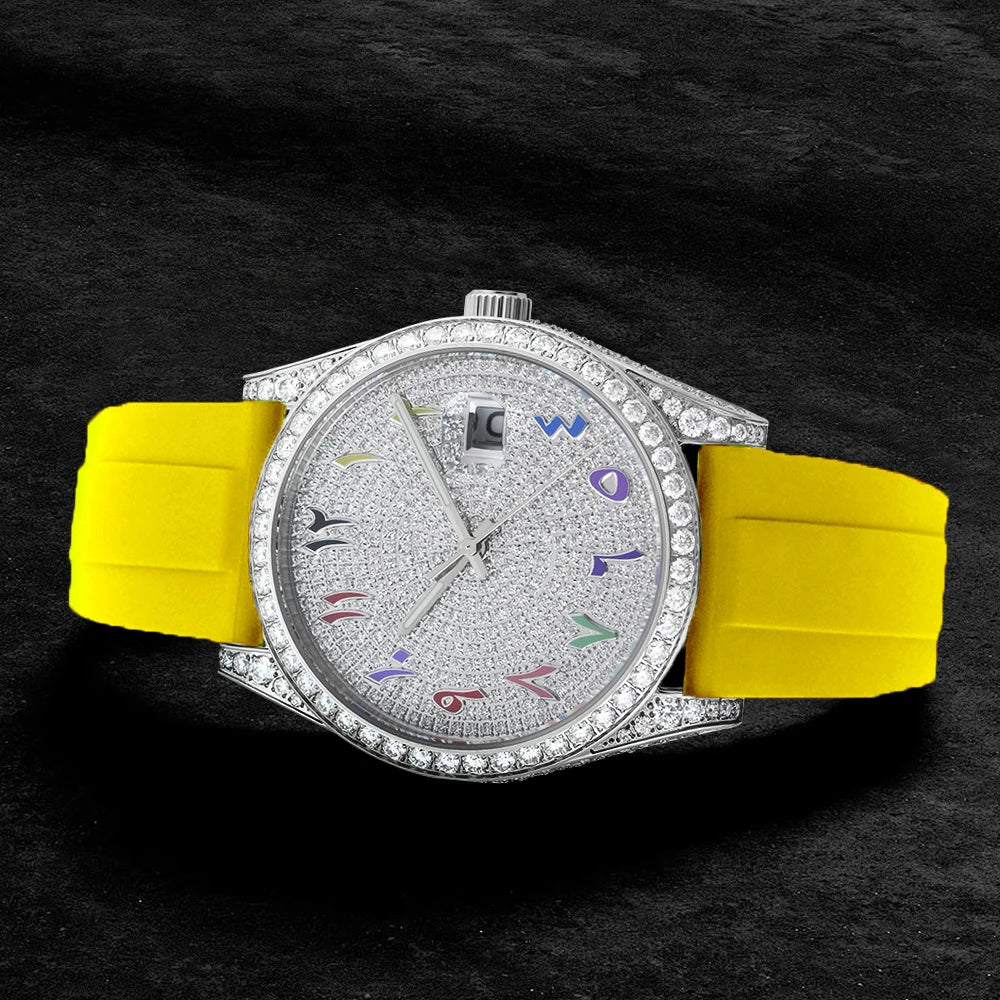 Luxury Hip Hop Iced Out VVS Diamond Men Designer Watches Automatic Mechanical Moissanite Watch