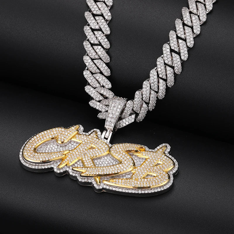 High Quality Styles Letter Pendant Silver 925 Moissanite Iced Out Custom Name Necklace For Men Hip Hop Jewelry Gifts